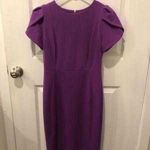 Purple Calvin Klein Tulip Sleeve Dress